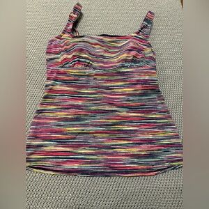 Lands End New 10 Bust minimizer Square Neck Tankini Top